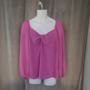 NWT 1X Penningtons Women's Blouse in Bold Pink